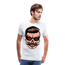 Charger l&#39;image dans la galerie, Homme T-Shirt Tête de mort hipster skull mexicaine crâne rose oeils - white (6610957762739)
