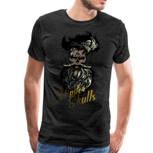 Charger l&#39;image dans la galerie, Homme T-Shirt Tête de mort hipster skull barbe et moustache crâne stars exa - charcoal grey (6612038877363)
