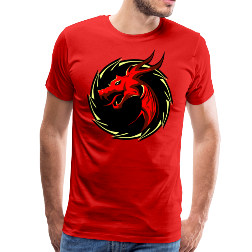 Homme T-Shirt Tête de Dragon Tribal logo - red (6629272354995)