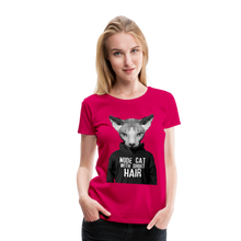 Charger l&#39;image dans la galerie, Femme T-Shirt Hipster chat nude cat with short hair - dark pink (6629297488051)
