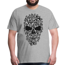 Charger l&#39;image dans la galerie, Homme T-Shirt tête de mort symbole anarchie - gris chiné (6677882798259)
