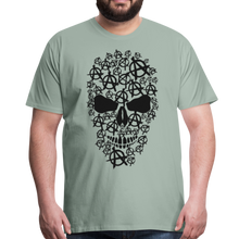 Charger l&#39;image dans la galerie, Homme T-Shirt tête de mort symbole anarchie - vert-de-gris (6677882798259)
