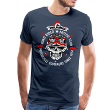 Charger l&#39;image dans la galerie, Homme T-Shirt Tête de mort Motorcycle crâne skull road rider kings - bleu marine (6708184383667)
