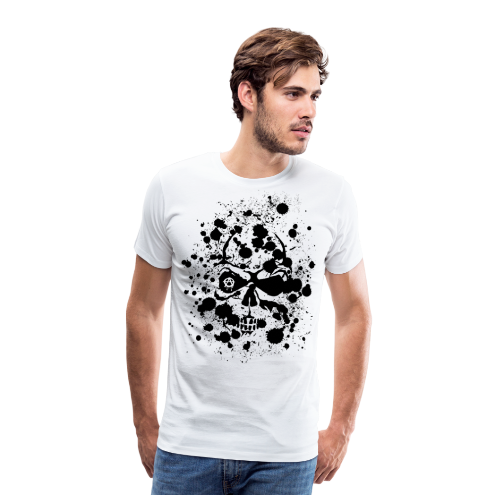Homme T-Shirt Tête de mort crâne skull anarchie task - blanc (6732999655603)