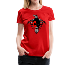 Charger l&#39;image dans la galerie, Femme T-Shirt Tête de mort crâne hipster skull barbe dragon tribal punk - rouge
