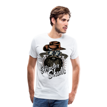 Charger l&#39;image dans la galerie, Homme T-Shirt tete de mort western cowboy hipster skull crane chapeau barbu moustachu break rules 2 - blanc
