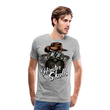 Charger l&#39;image dans la galerie, Homme T-Shirt tete de mort western cowboy hipster skull crane chapeau barbu moustachu break rules 2 - gris chiné
