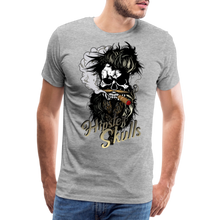 Charger l&#39;image dans la galerie, Homme T-Shirt Tête de mort Hipster skulls barbu et moustachu scorpion - gris chiné
