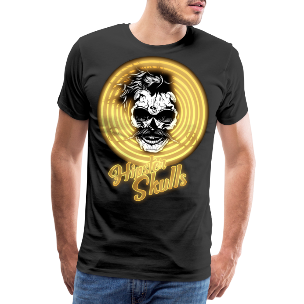 Homme T-shirt Hipster skulls glowing luminescent - noir