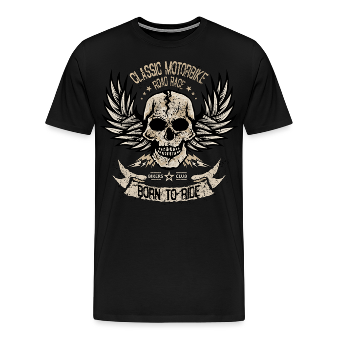 T-shirt Homme Motorcycle Vintage born to ride - noir