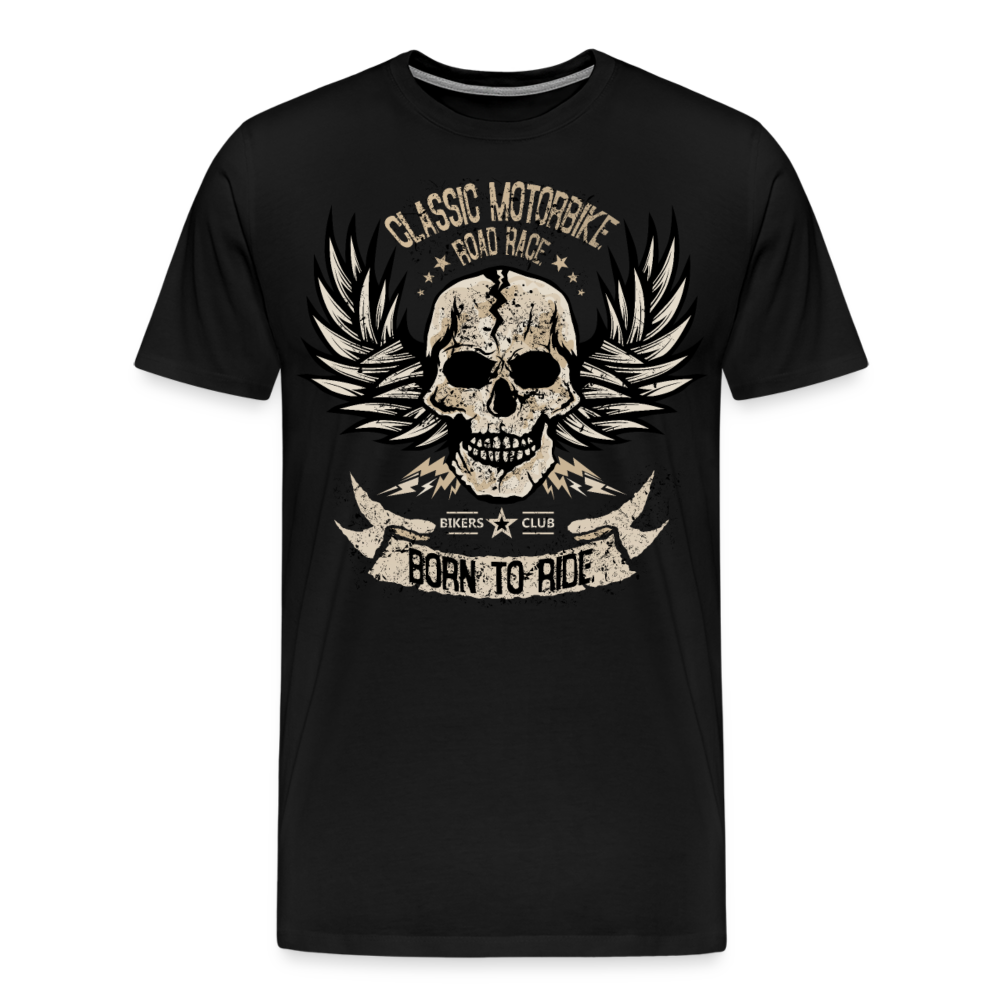 T-shirt Homme Motorcycle Vintage born to ride - noir