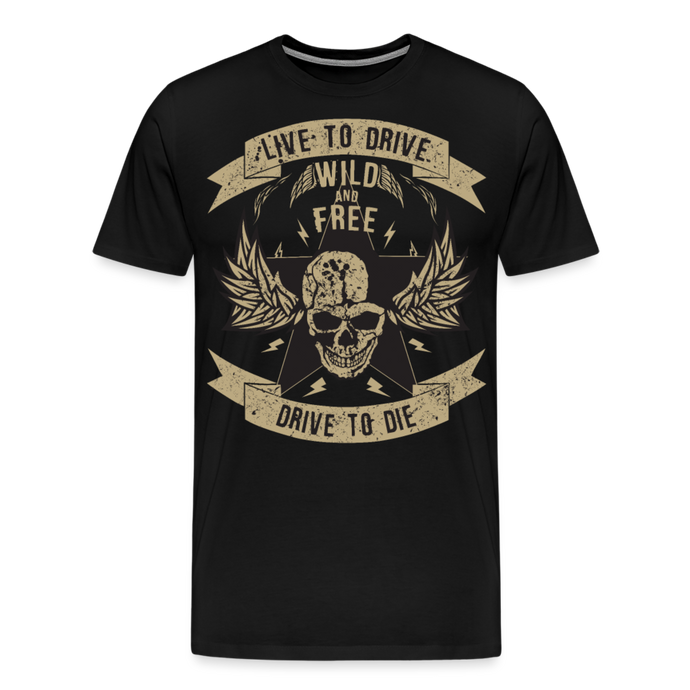 T-shirt Homme Motorcycle Vintage Live to drive - noir