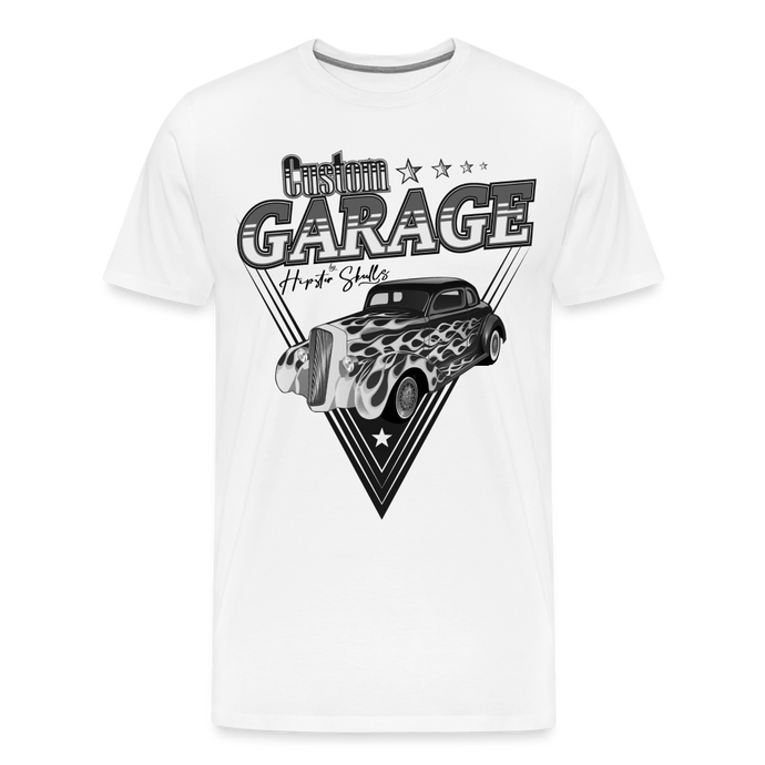 T-shirt Homme Hot Rod Custom Garage 2 - blanc