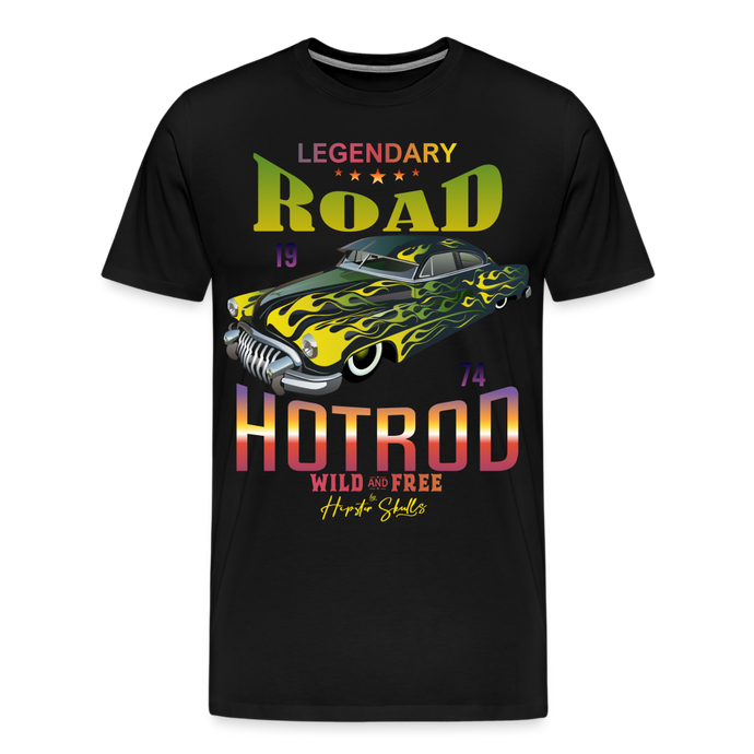 T-shirt Homme Hot Rod Wild and Free - noir
