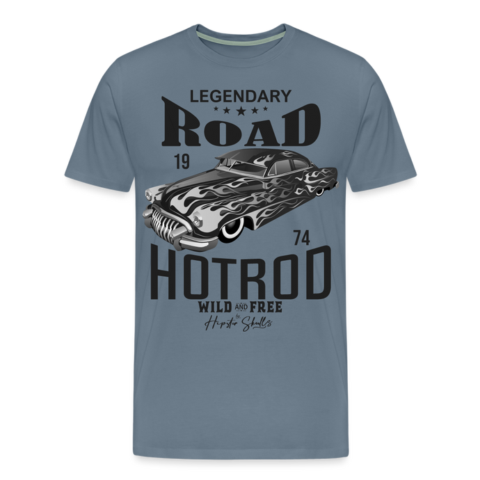 T-shirt Homme Hot Rod Wild and Free 2 - gris bleu