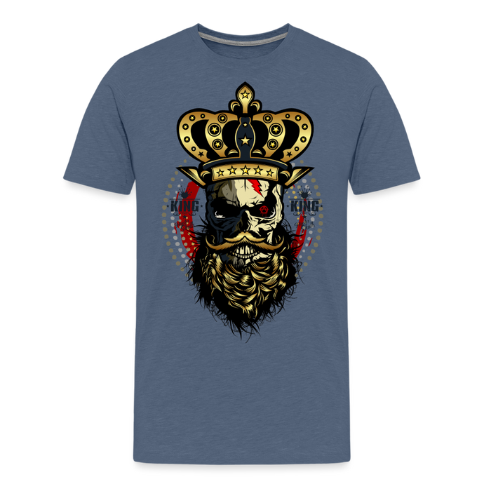 T-shirt Homme Hipster Skulls King - bleu chiné