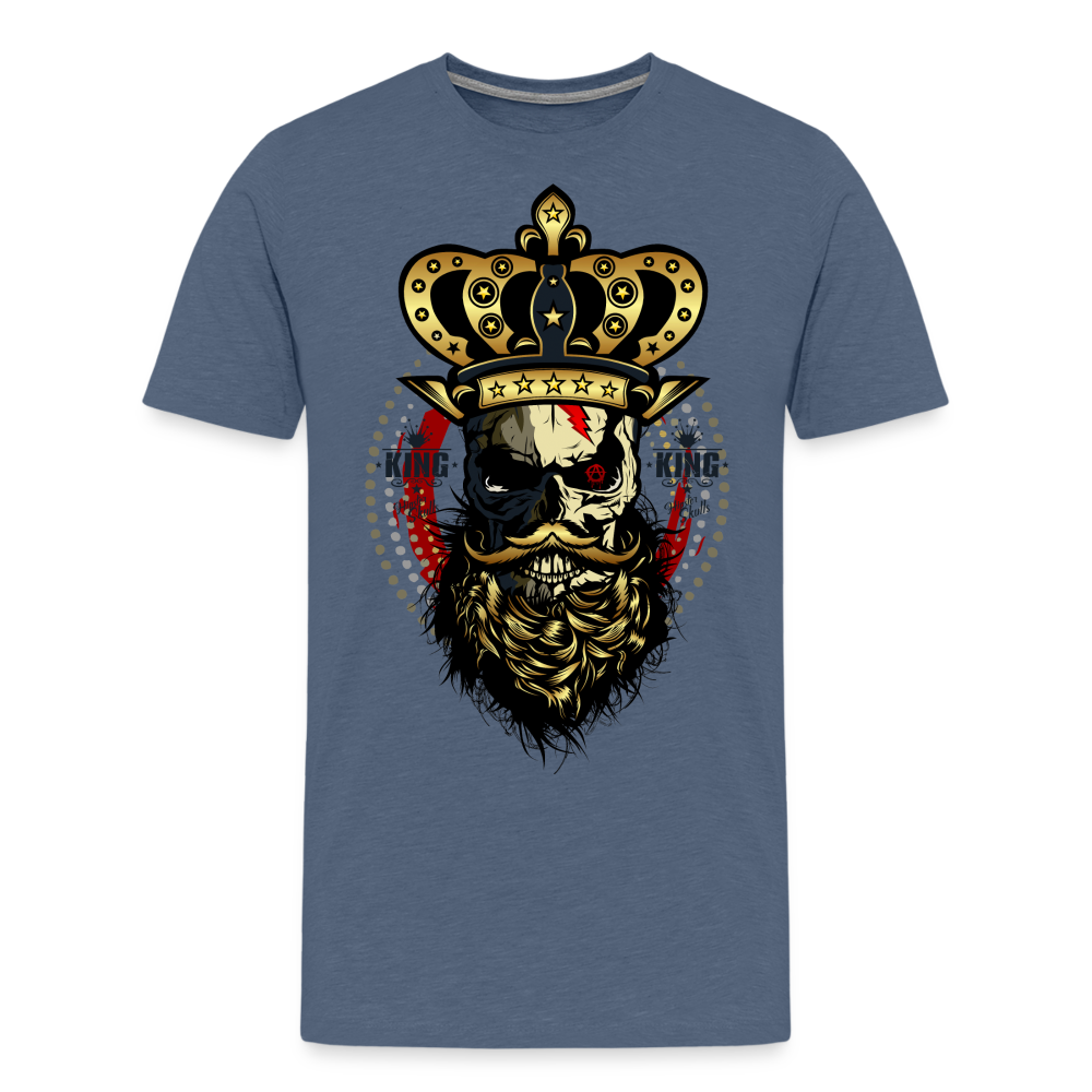 T-shirt Homme Hipster Skulls King - bleu chiné