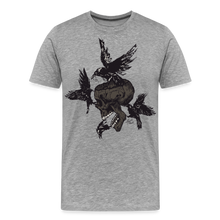 Charger l&#39;image dans la galerie, T-shirt Homme Hipster Skulls crow of death - gris chiné
