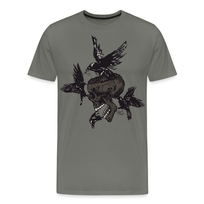 T-shirt Homme Hipster Skulls crow of death - asphalte