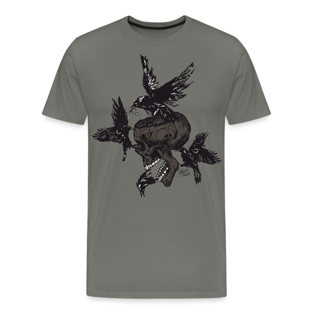 T-shirt Homme Hipster Skulls crow of death - asphalte