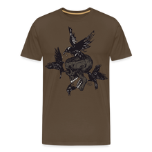 Charger l&#39;image dans la galerie, T-shirt Homme Hipster Skulls crow of death - marron bistre
