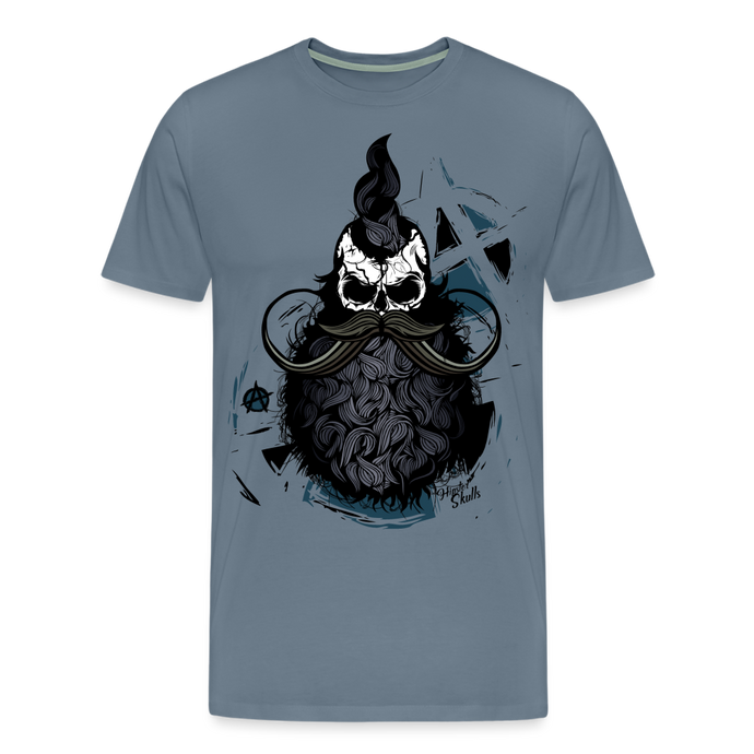 T-shirt Homme Hipster Skulls Punk Anarchie - gris bleu