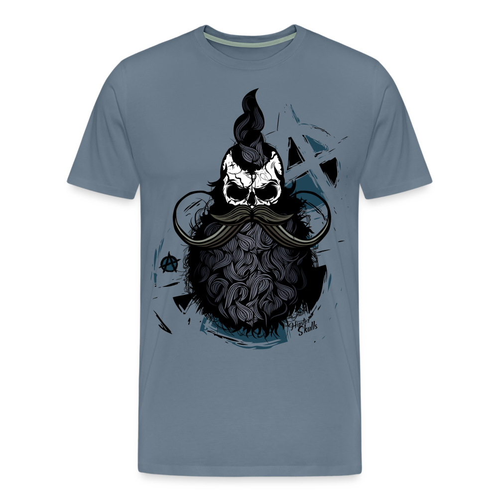 T-shirt Homme Hipster Skulls Punk Anarchie - gris bleu