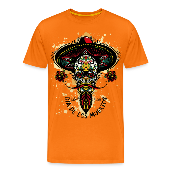 T-shirt Homme Hipster Mexican Skulls Lead - orange
