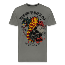 Charger l&#39;image dans la galerie, T-shirt Homme Old Skulls Never Give UP - asphalte
