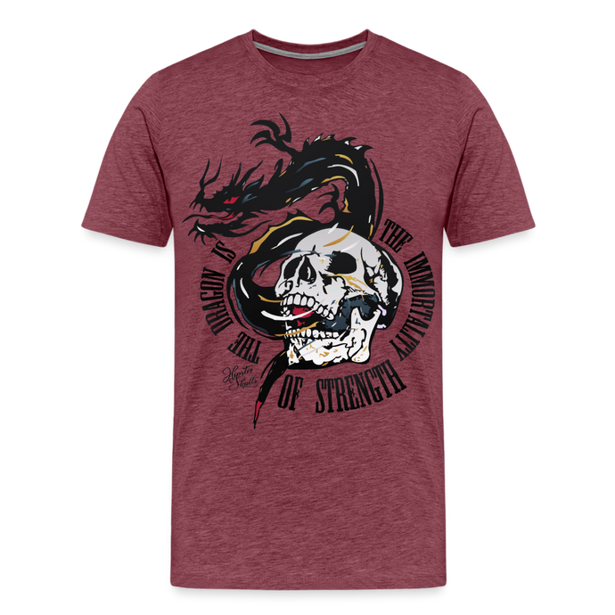 T-shirt Homme Dragon Immortality - rouge bordeaux chiné
