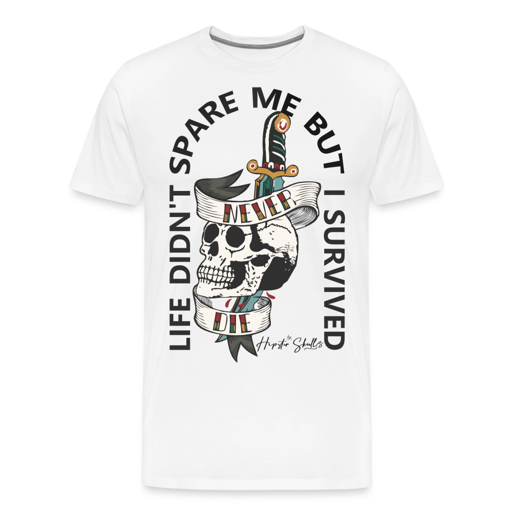 T-shirt Homme Old School Never Die - blanc