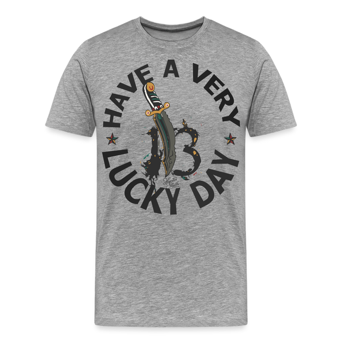 T-shirt Homme Have a very lucky day - gris chiné