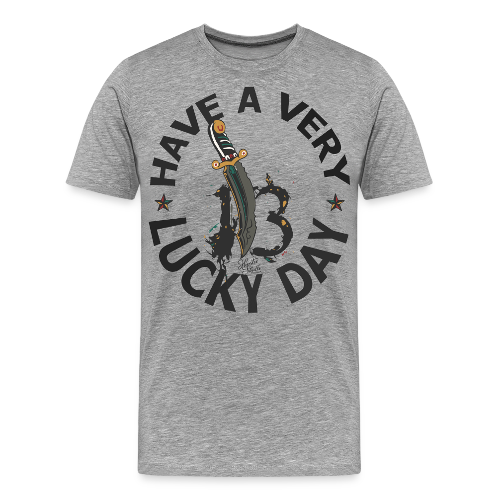 T-shirt Homme Have a very lucky day - gris chiné