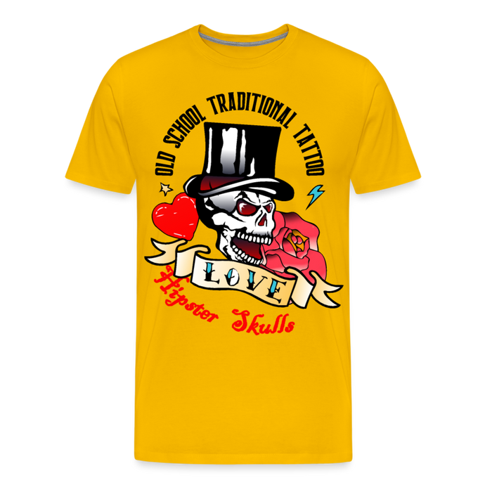 T-shirt Homme Old school traditional tatoo - jaune soleil