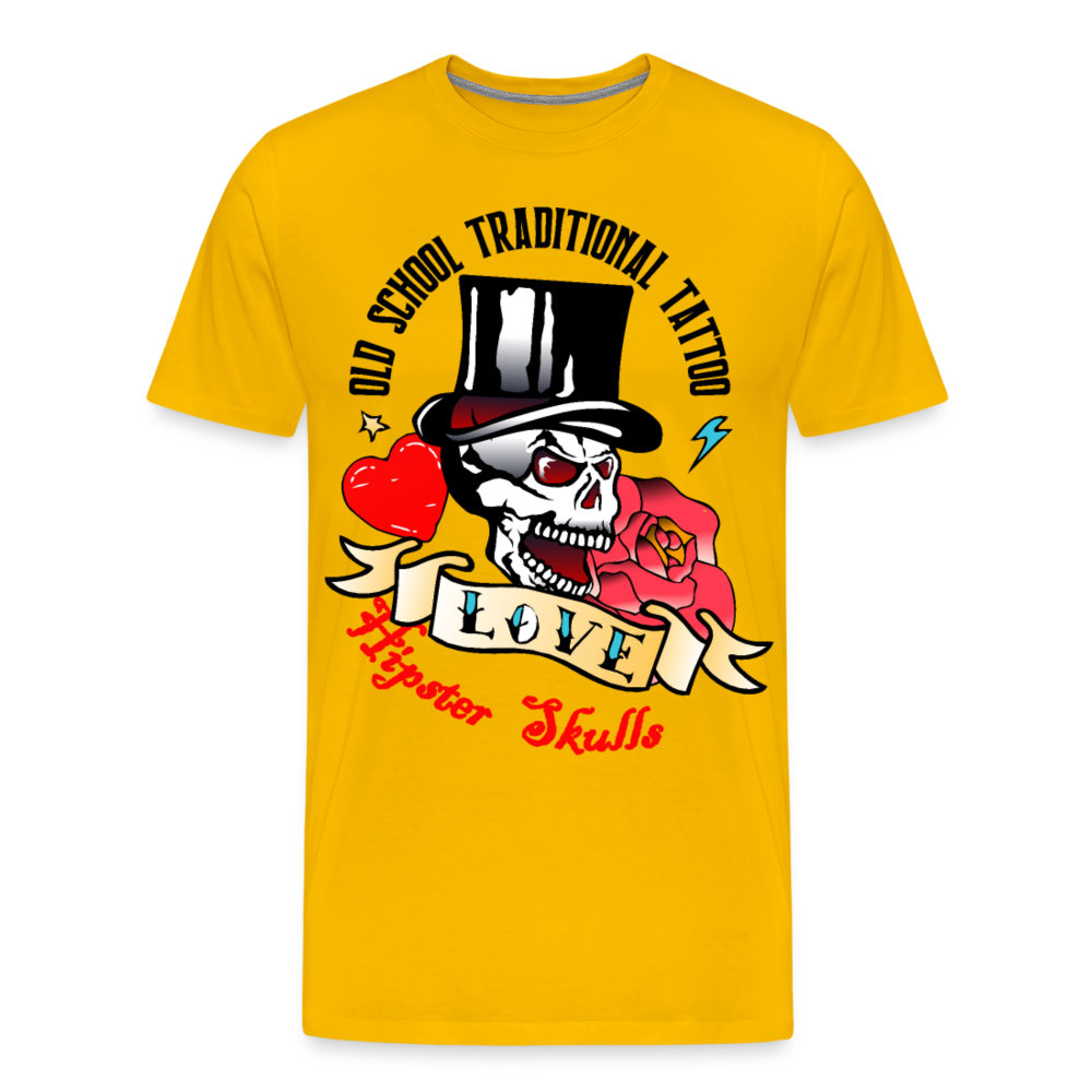 T-shirt Homme Old school traditional tatoo - jaune soleil