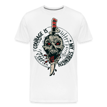 Charger l&#39;image dans la galerie, T-shirt Homme Old School Courage is my strenght - blanc
