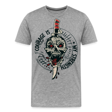 Charger l&#39;image dans la galerie, T-shirt Homme Old School Courage is my strenght - gris chiné
