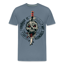 Charger l&#39;image dans la galerie, T-shirt Homme Old School Courage is my strenght - gris bleu
