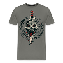 Charger l&#39;image dans la galerie, T-shirt Homme Old School Courage is my strenght - asphalte
