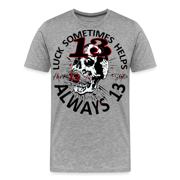 T-shirt Homme Luck something helps - gris chiné