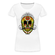 Charger l&#39;image dans la galerie, T-shirt Femme Tête de mort Mexicaine eye on fire - blanc
