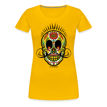 Charger l&#39;image dans la galerie, T-shirt Femme Tête de mort Mexicaine eye on fire - jaune soleil
