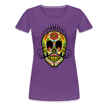 Charger l&#39;image dans la galerie, T-shirt Femme Tête de mort Mexicaine eye on fire - violet
