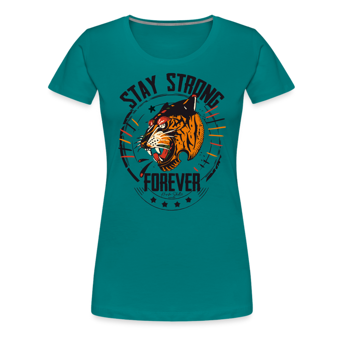 T-shirt Femme Stay Strong Forever Tiger - bleu diva