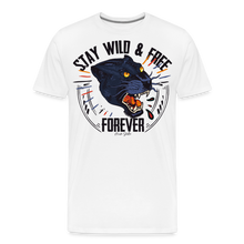 Charger l&#39;image dans la galerie, T-shirt Homme Stay wild and free panther - blanc
