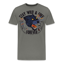 Charger l&#39;image dans la galerie, T-shirt Homme Stay wild and free panther - asphalte
