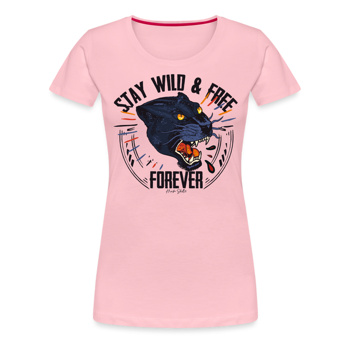 T-shirt Homme Stay wild and free panther 2 - rose liberty