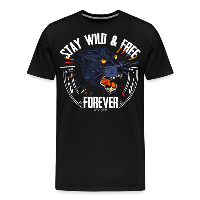 T-shirt Homme Stay wild and free panther noir - noir