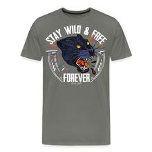 Charger l&#39;image dans la galerie, T-shirt Homme Stay wild and free panther noir - asphalte
