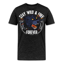 Charger l&#39;image dans la galerie, T-shirt Homme Stay wild and free panther noir - charbon
